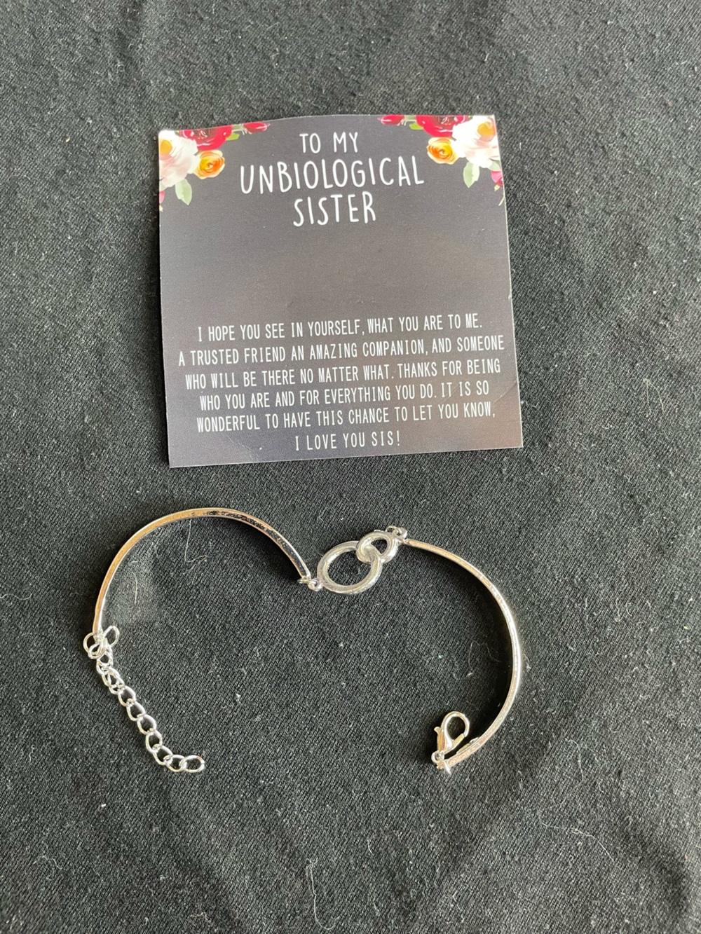 Sister Silver-Tone Linked Circle Bracelet